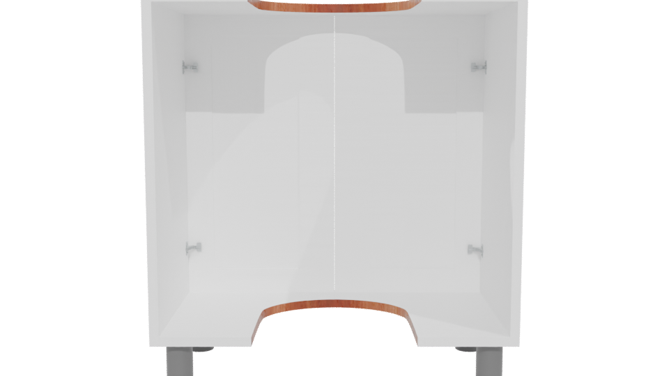 Minimalist White Cabinet Model - Professional 3D Model Render 5