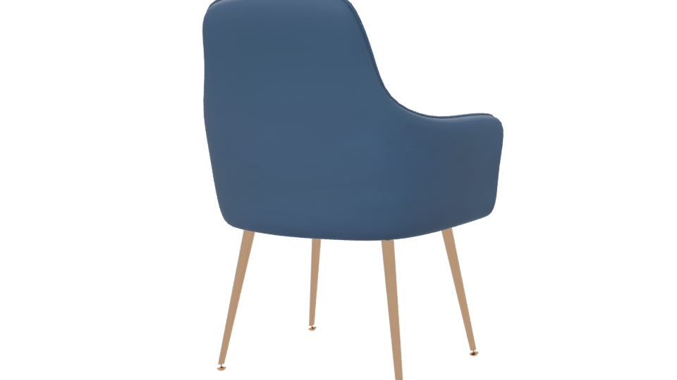 Elegant Blue Accent Chair 3D - Professional 3D Model Render 6