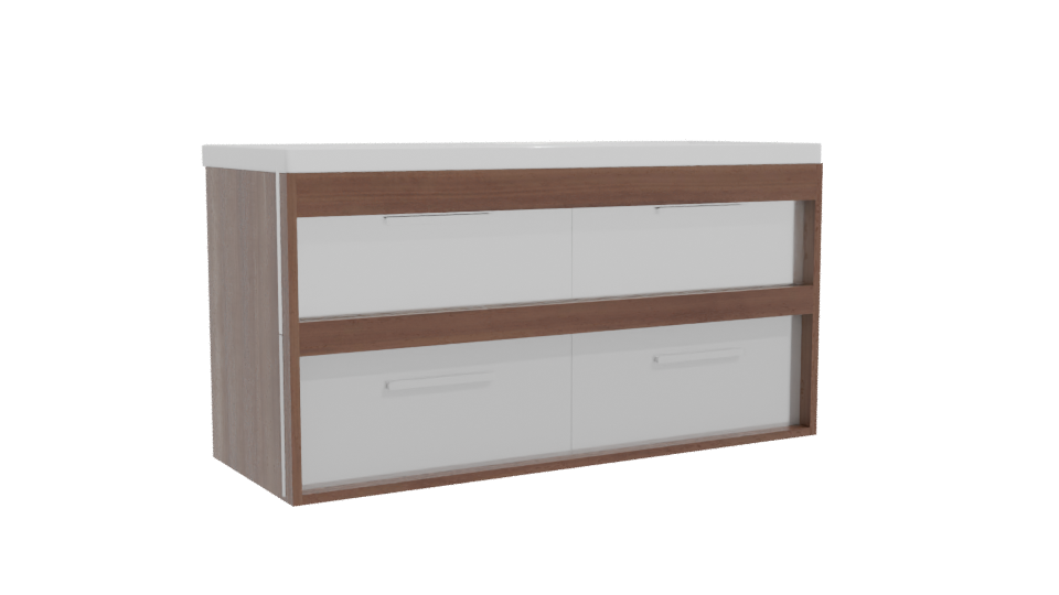 Modern Double Sink Vanity 3D Model - Professional 3D Model Render 10