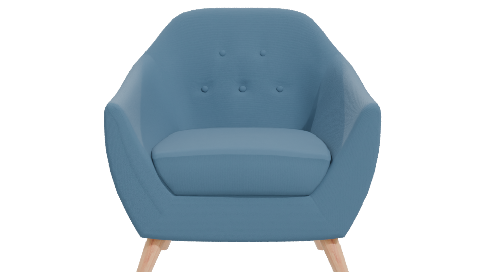 Stylish Blue Accent Chair 3D - Professional 3D Model Render 11