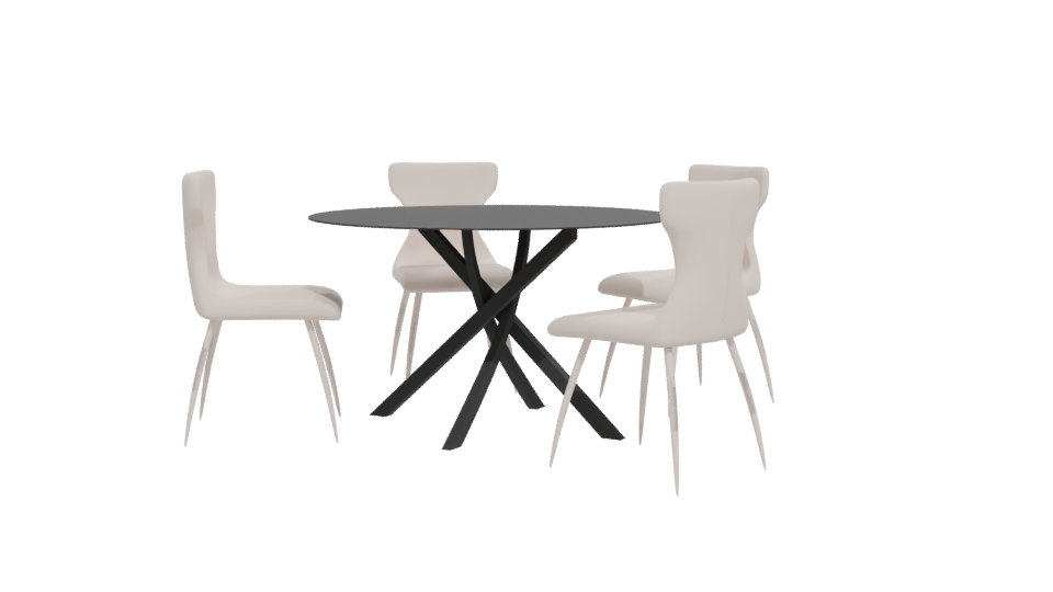 Contemporary Dining Table Set 3D - Professional 3D Model Render 12