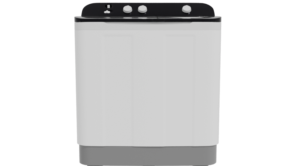 Compact Twin Tub Washing Machine 3D - Professional 3D Model Render 11