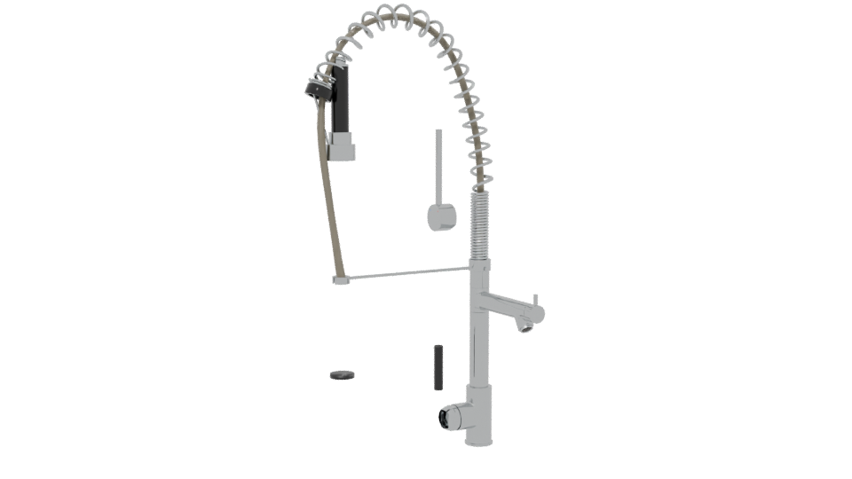 Industrial Mechanical Spring Assembly 3D - Professional 3D Model Render 13