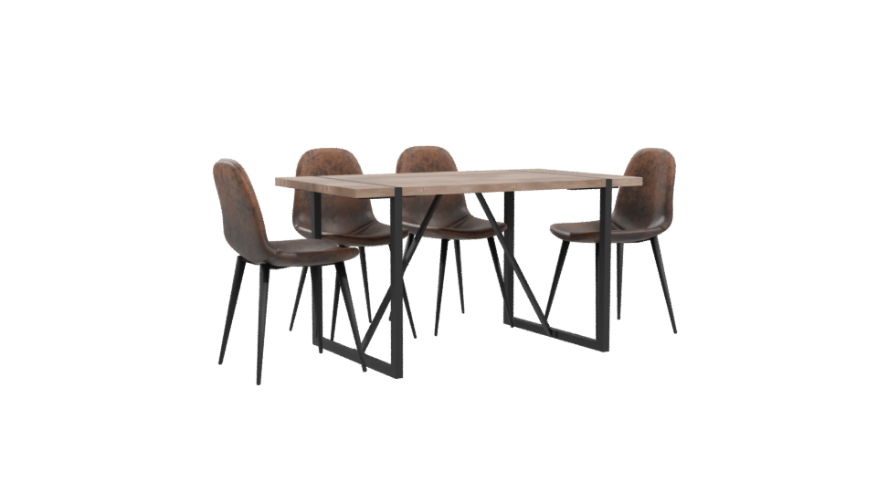 Stylish Modern Dining Table with Chairs 3D Model - Professional 3D Model Render 10