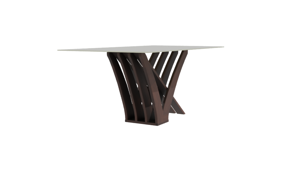 Stylish Glass-Top Dining Table 3D - Professional 3D Model Render 9