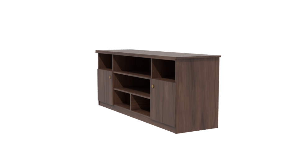 Stylish Wooden TV Stand Model - Professional 3D Model Render 13