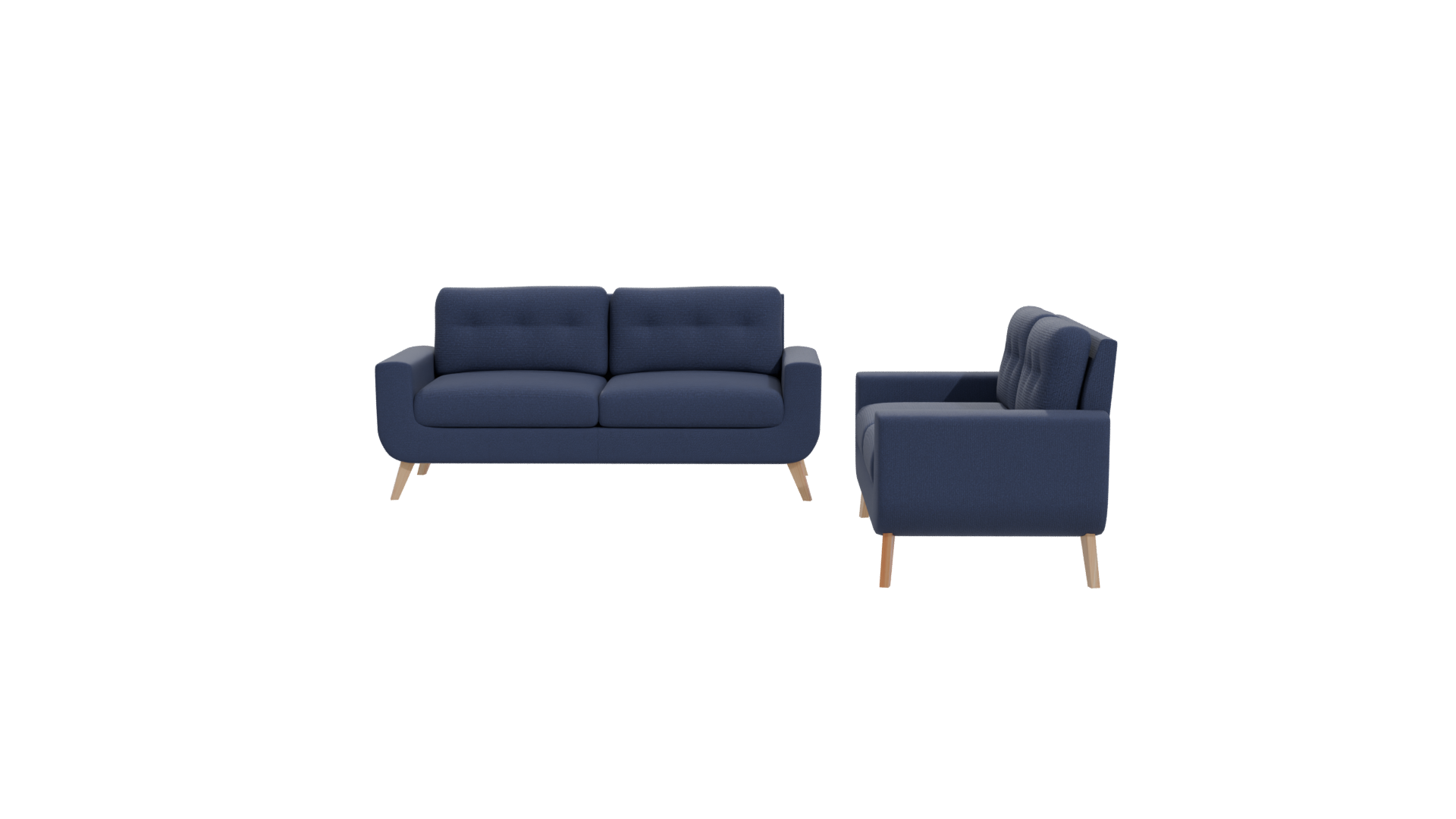 Stylish Modern Fabric Sofa Set 3D Model - Professional 3D Model Render 11