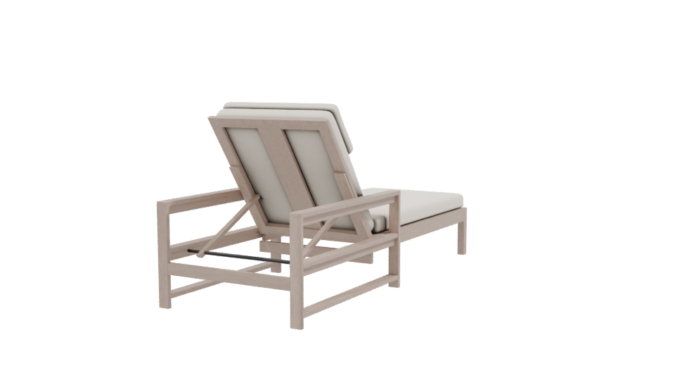 Elegant Adjustable Outdoor Lounger 3D Model - Professional 3D Model Render 9