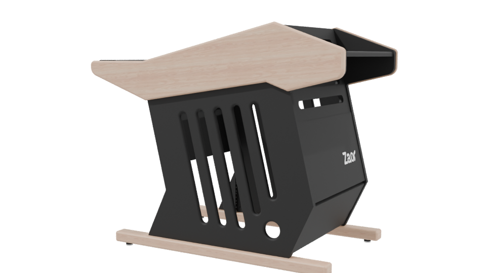 Stylish Wooden Baby Cradle Model - Professional 3D Model Render 3