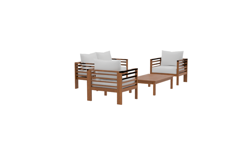 Stylish Outdoor Furniture Set 3D - Professional 3D Model Render 9