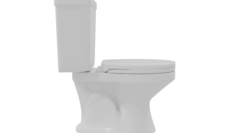 Clean White Toilet 3D Model - Professional 3D Model Render 8
