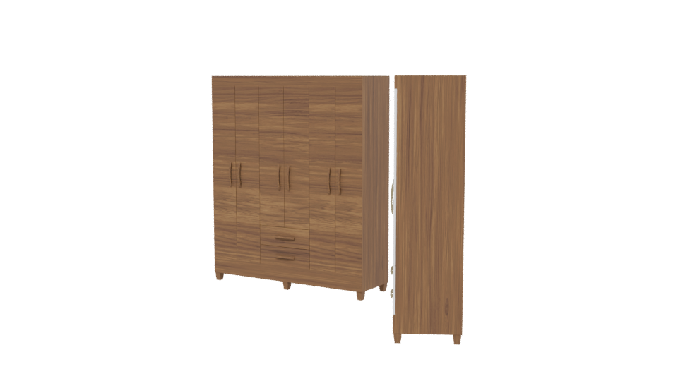 Stylish Wooden Wardrobe Set 3D - Professional 3D Model Render 13