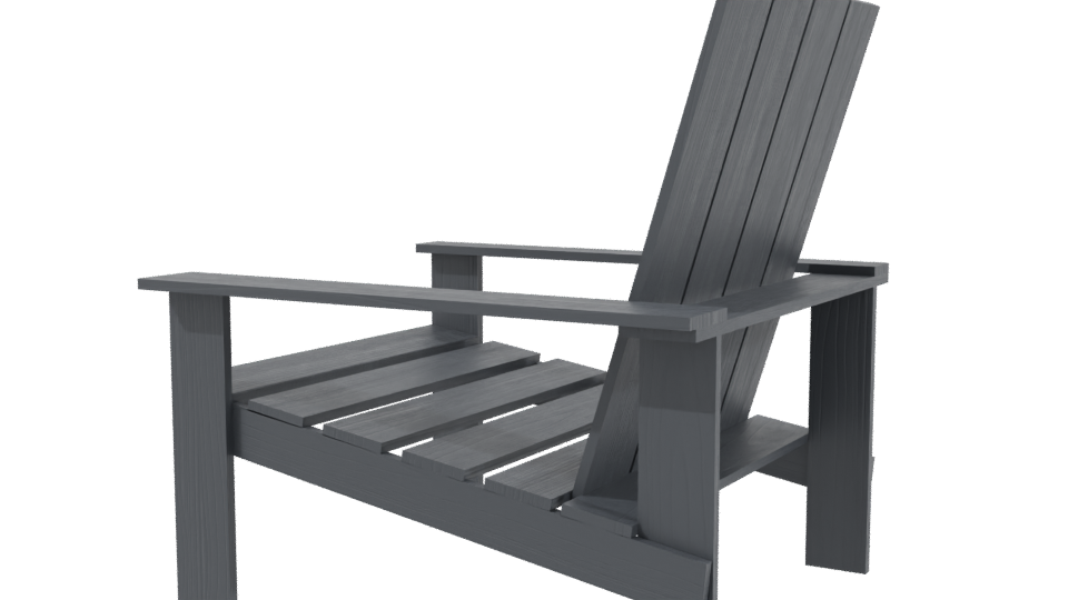 Stylish Outdoor Wooden Chair 3D - Professional 3D Model Render 3