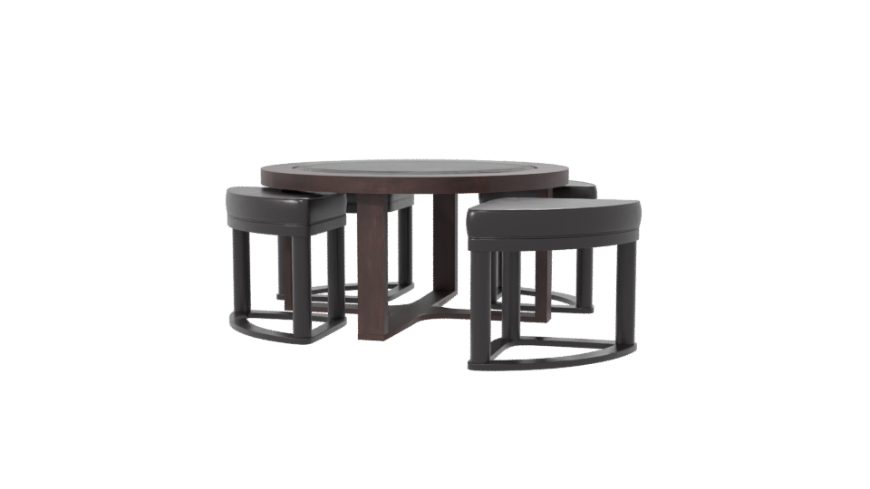 Stylish Round Dining Table Set - Professional 3D Model Render 7