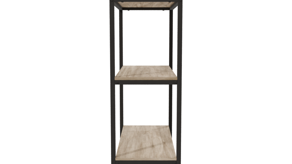 Minimalist Wooden Shelf Unit 3D - Professional 3D Model Render 2