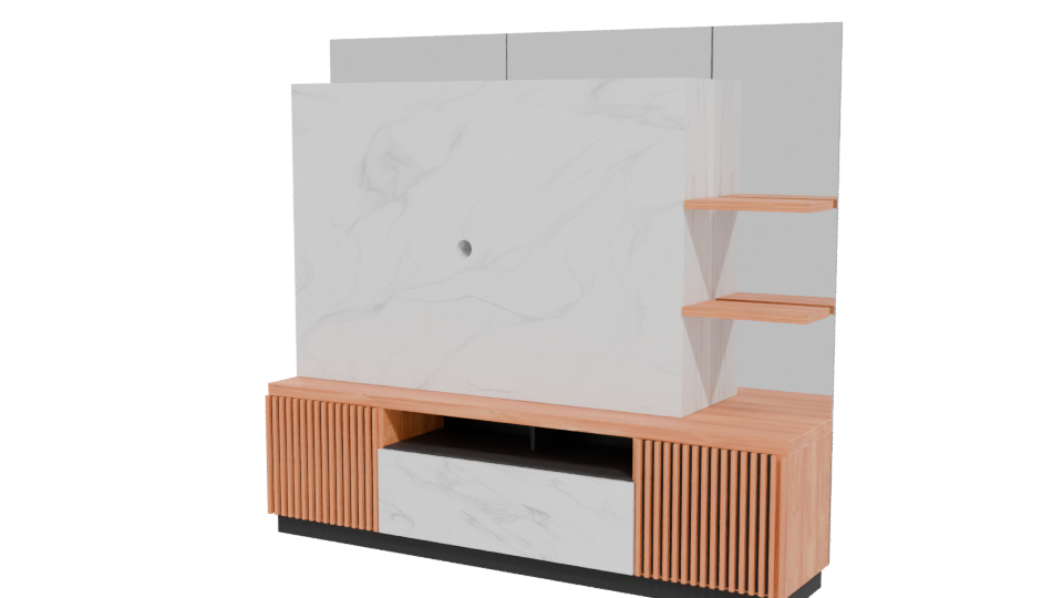 Elegant Modern Entertainment Center - Professional 3D Model Render 12