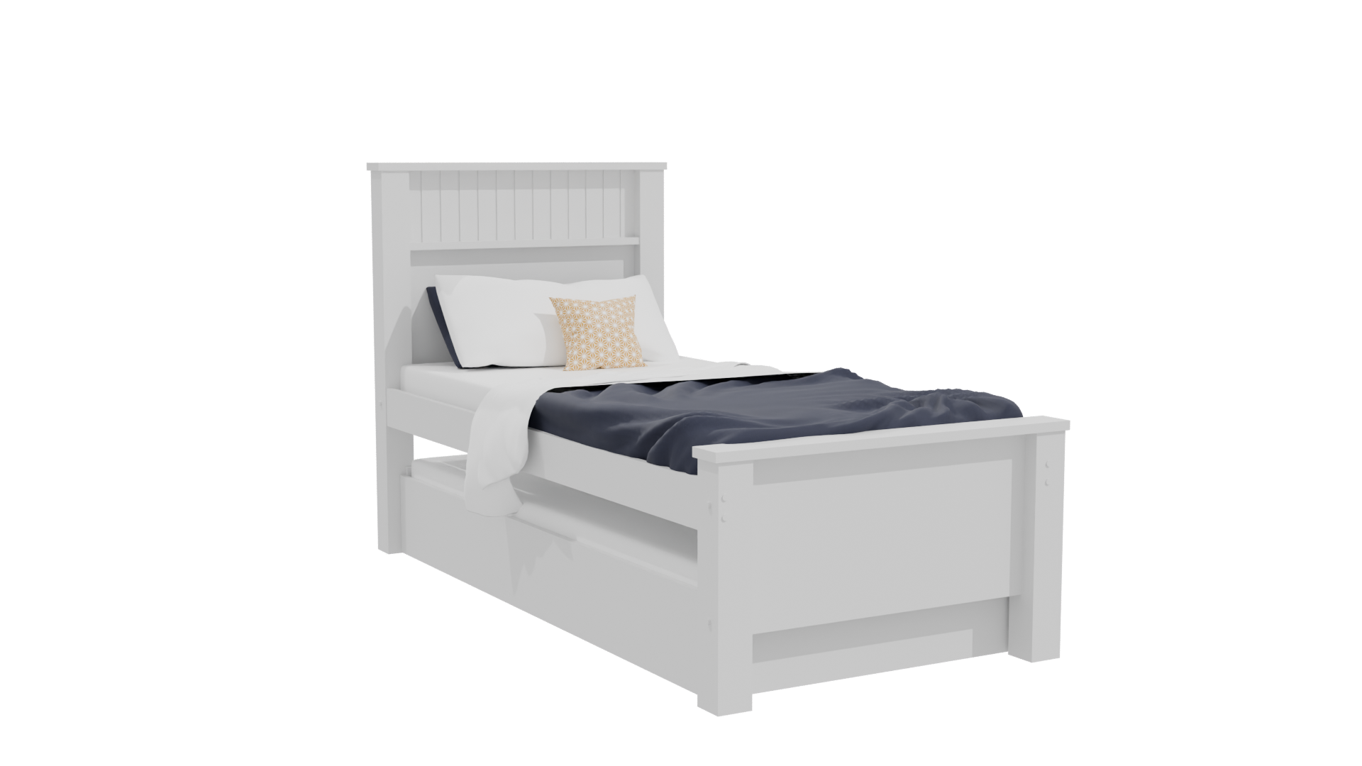 Stylish Minimalist Twin Bed Model - Professional 3D Model Render 22