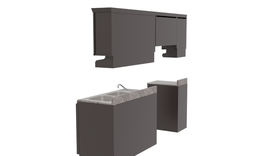 Stylish Modern Kitchen Set 3D - Professional 3D Model Render 3