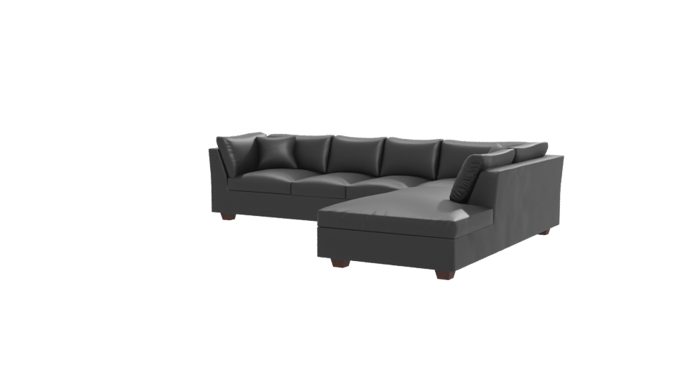 Modern L-Shaped Leather Sofa 3D - Professional 3D Model Render 12