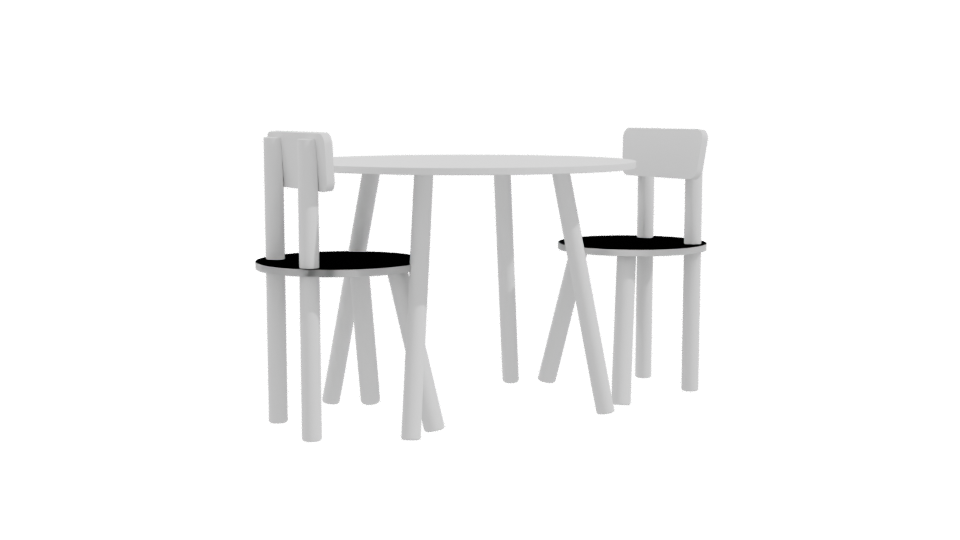 White Round Kids Table 3D - Professional 3D Model Render 10