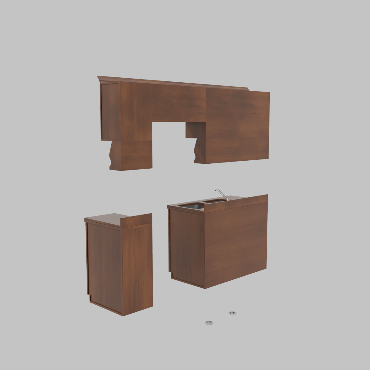 Cocina Integral Toscana Nogal 240 Cm