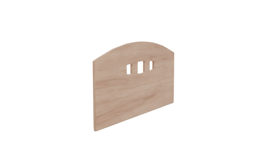 Stylish Wooden Headboard Design - Professional 3D Model Render 3