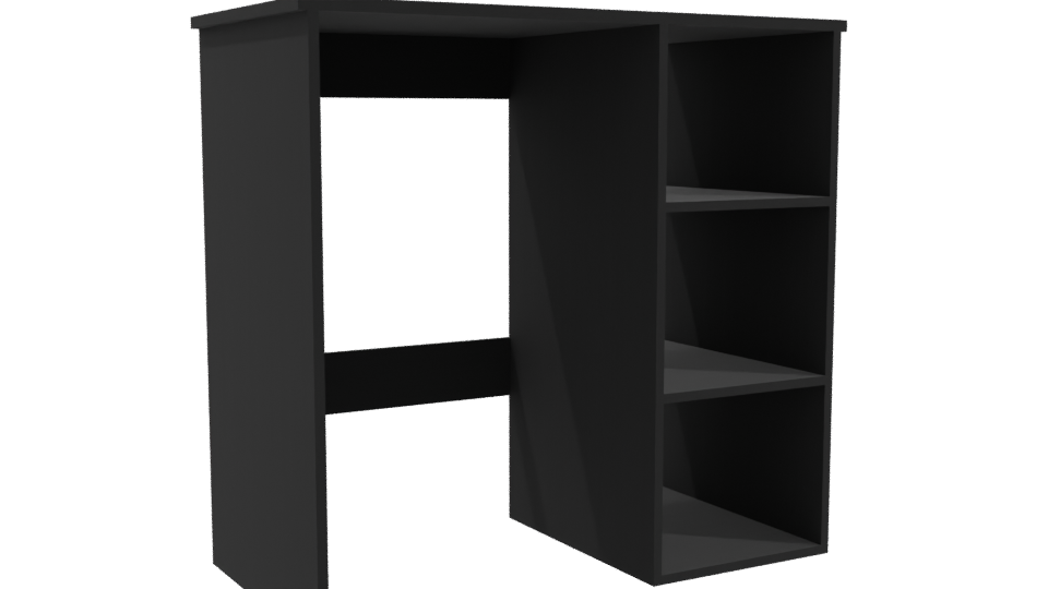Contemporary Black Storage Desk 3D - Professional 3D Model Render 10