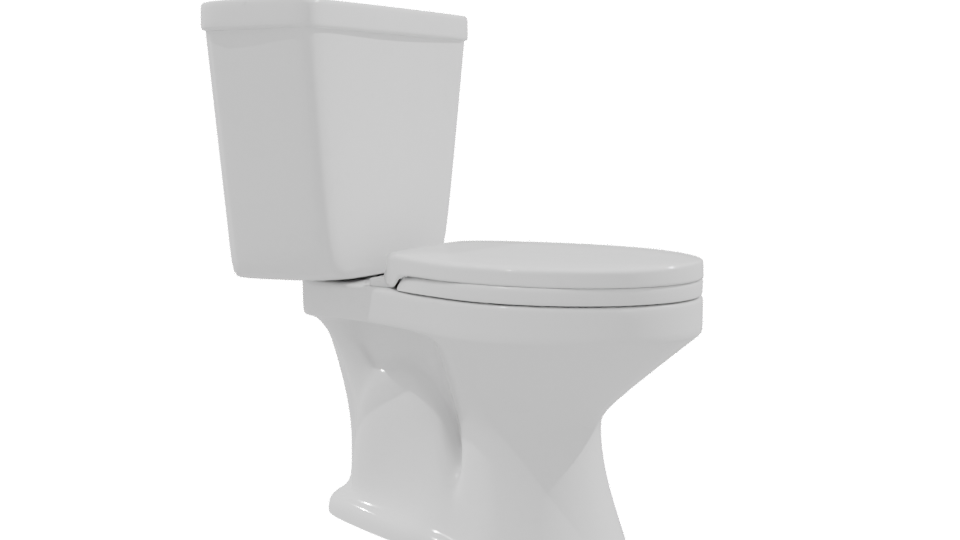 Clean White Toilet 3D Model - Professional 3D Model Render 9