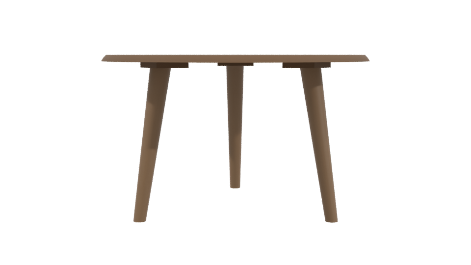 Stylish Round Wooden Table Model - Professional 3D Model Render 3