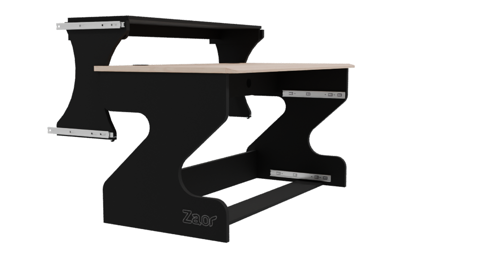 Contemporary Black and Wood Office Desk 3D Model - Professional 3D Model Render 9