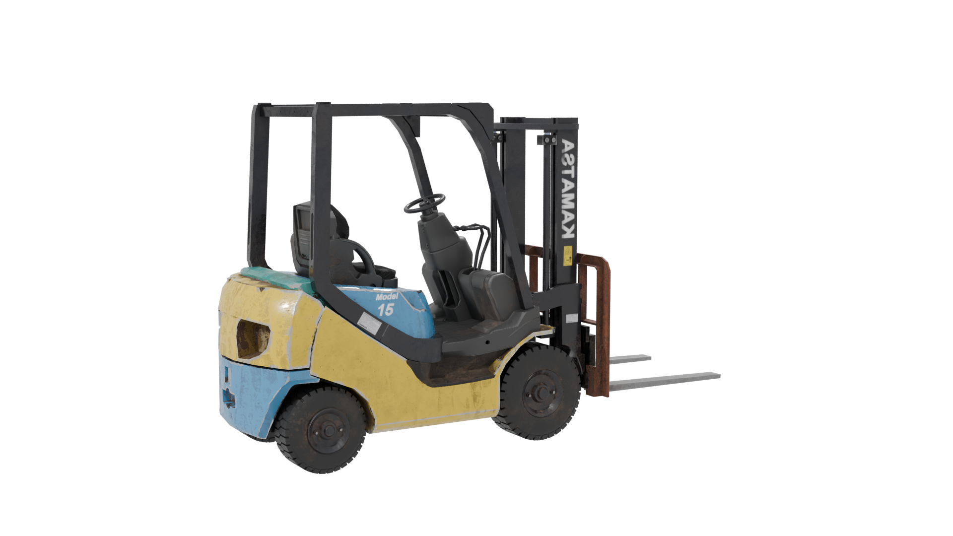 Industrial Forklift 3D Model - Professional 3D Model Render 7