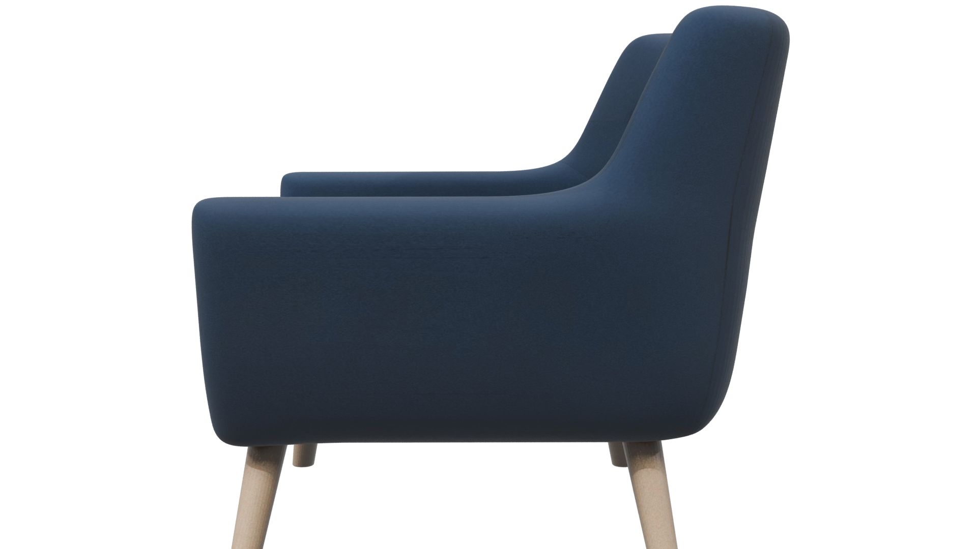 Modern Navy Blue Armchair 3D - Professional 3D Model Render 2