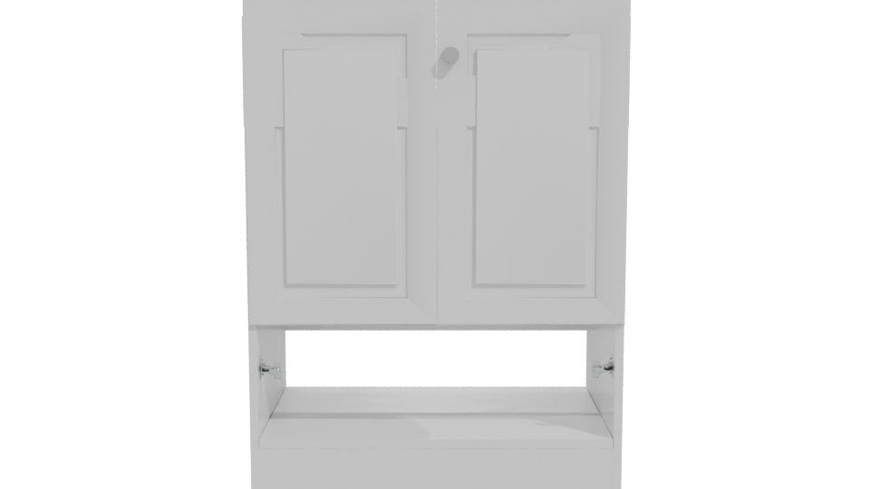Sleek White Bathroom Vanity Cabinet 3D Model - Professional 3D Model Render 11