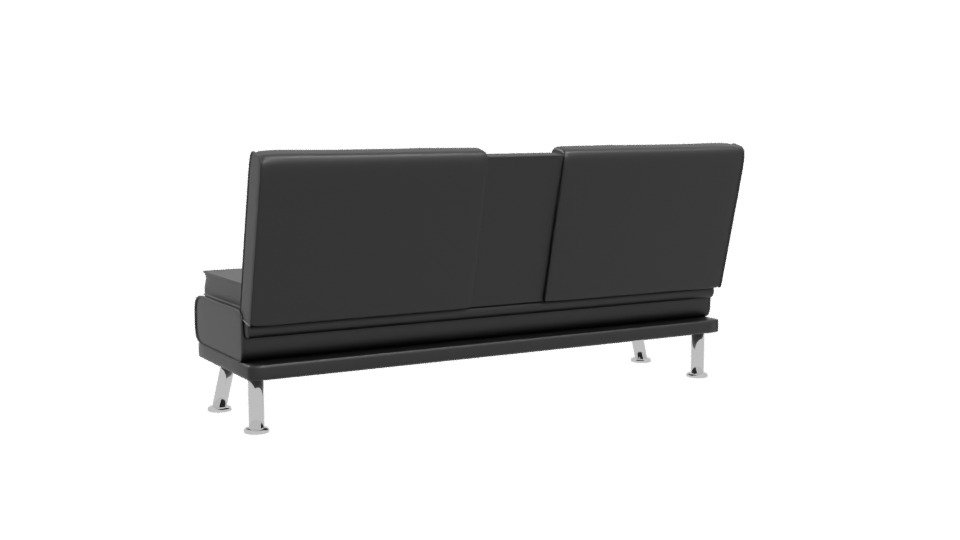 Futón Lounge Negro 3D Model - Professional 3D Model Render 4