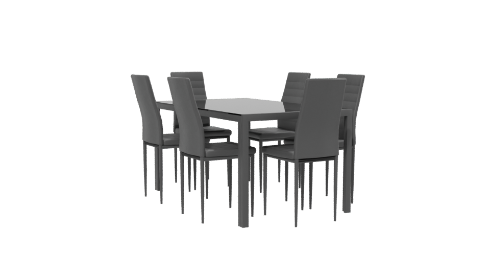 Stylish Modern Dining Table Set 3D Model - Professional 3D Model Render 13