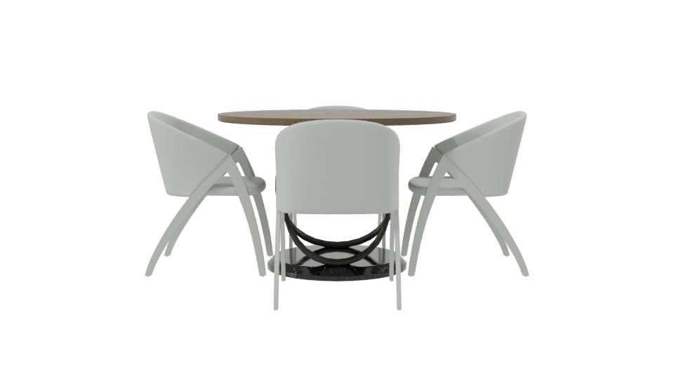 Modern Round Table Set 3D - Professional 3D Model Render 8