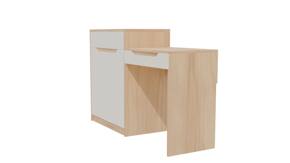 Minimalist Wooden Desk 3D Model - Professional 3D Model Render 5