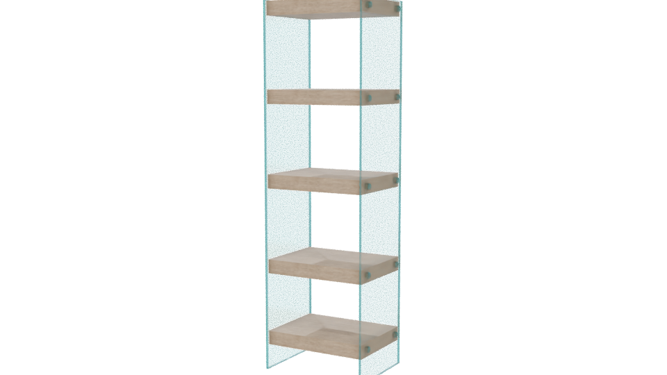 Minimalist Wooden Shelf Unit - Professional 3D Model Render 6