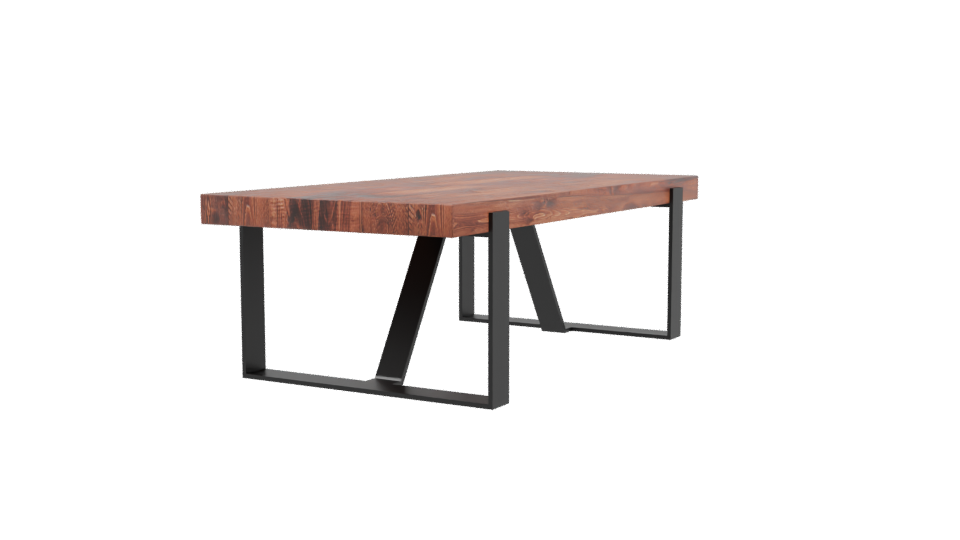 Stylish Wooden Dining Table 3D - Professional 3D Model Render 3