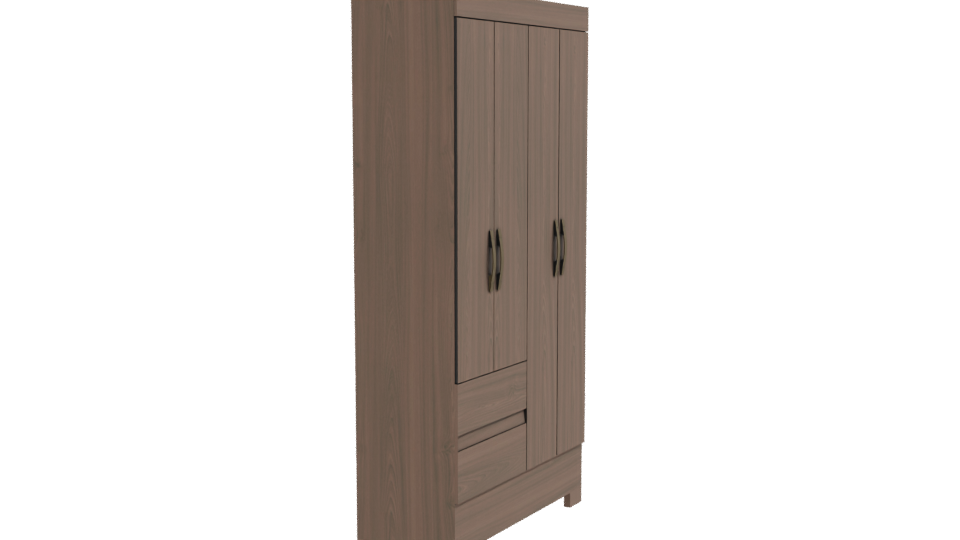 Stylish Wooden Wardrobe 3D Model - Professional 3D Model Render 9