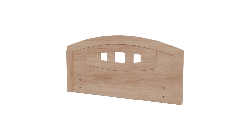 Stylish Wooden Headboard Design - Professional 3D Model Render 12