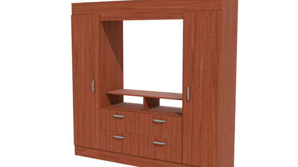 Stylish Wooden Entertainment Center 3D Model - Professional 3D Model Render 12