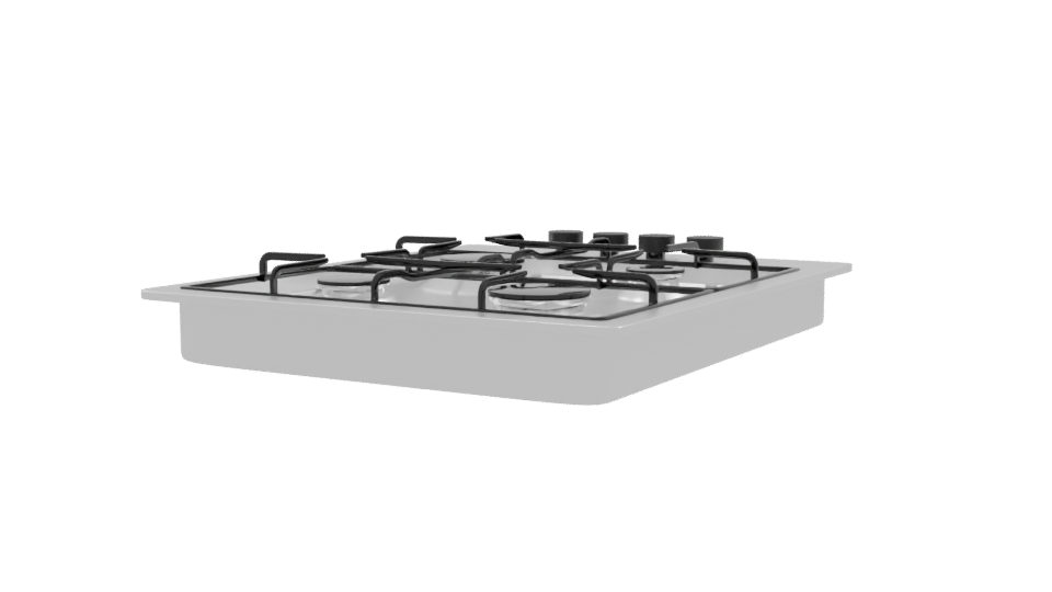 Sleek Gas Cooktop 3D Model - Professional 3D Model Render 9