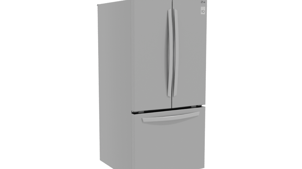 Sleek Stainless Steel Kitchen Refrigerator 3D Model - Professional 3D Model Render 10