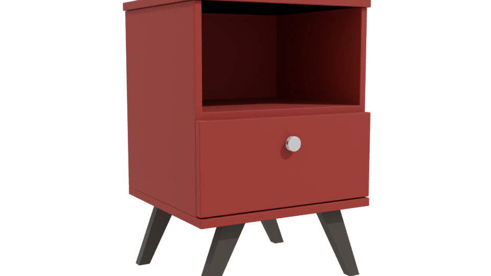 Stylish Red Nightstand 3D Model - Professional 3D Model Render 10
