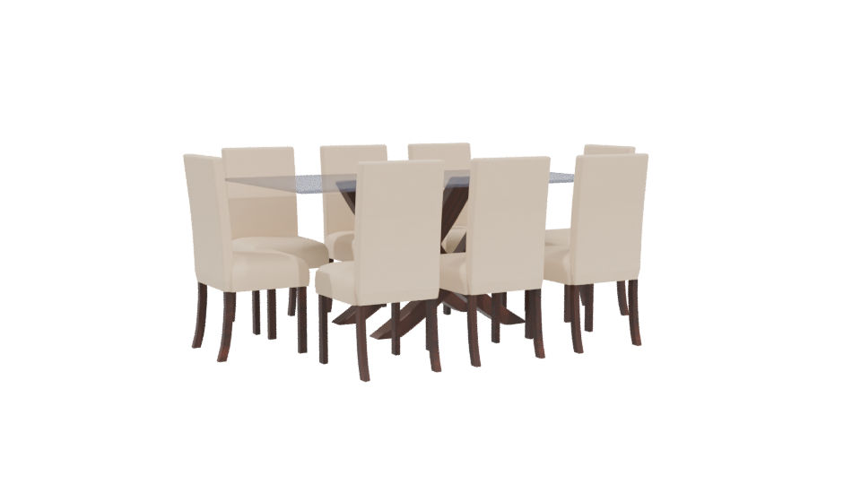 Elegant Modern Dining Table Set 3D Model - Professional 3D Model Render 4