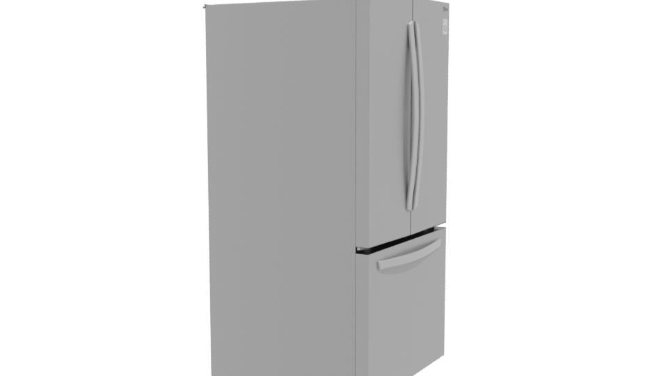 Sleek Stainless Steel Kitchen Refrigerator 3D Model - Professional 3D Model Render 9