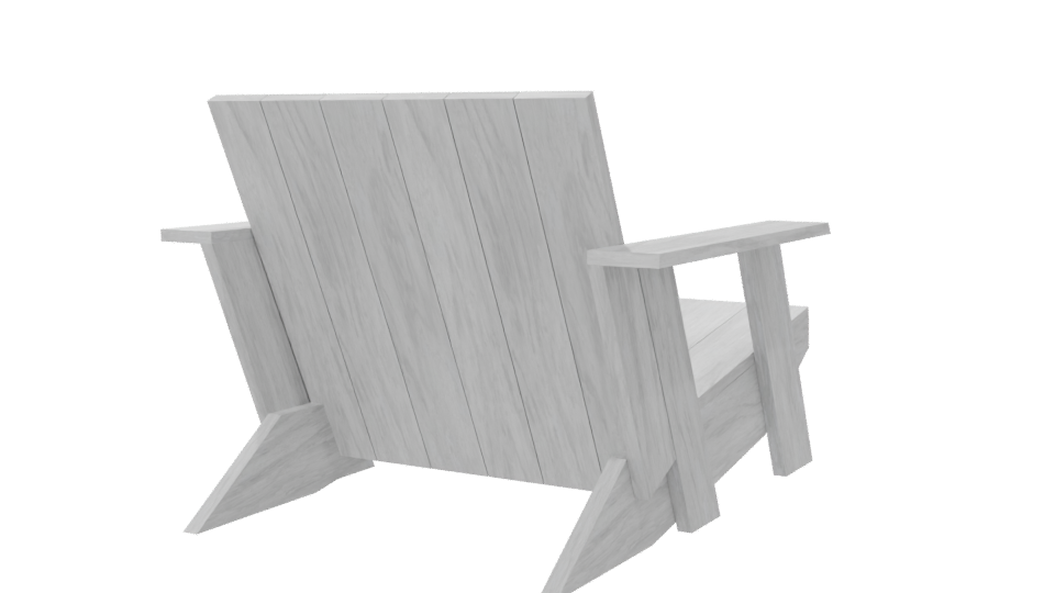 Minimalist Wooden Lounge Chair 3D - Professional 3D Model Render 6