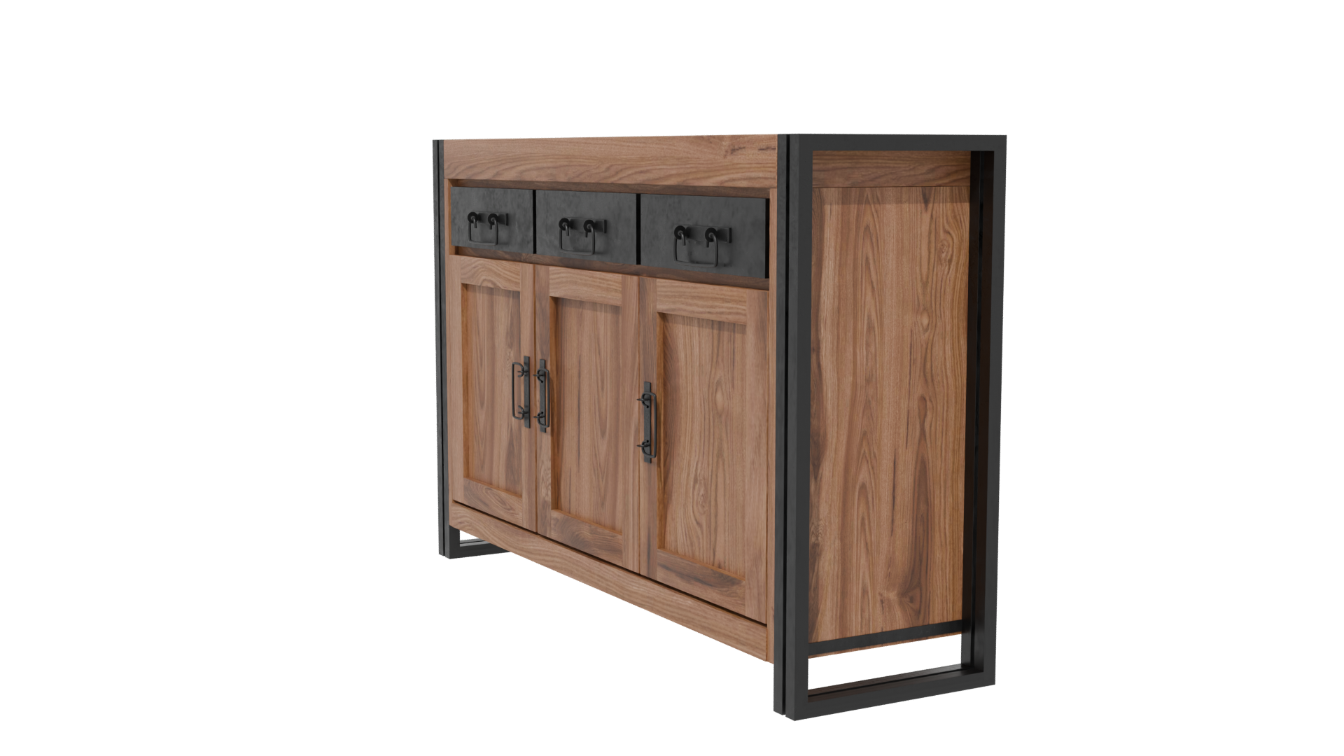 Stylish Wooden Sideboard Model - Professional 3D Model Render 13