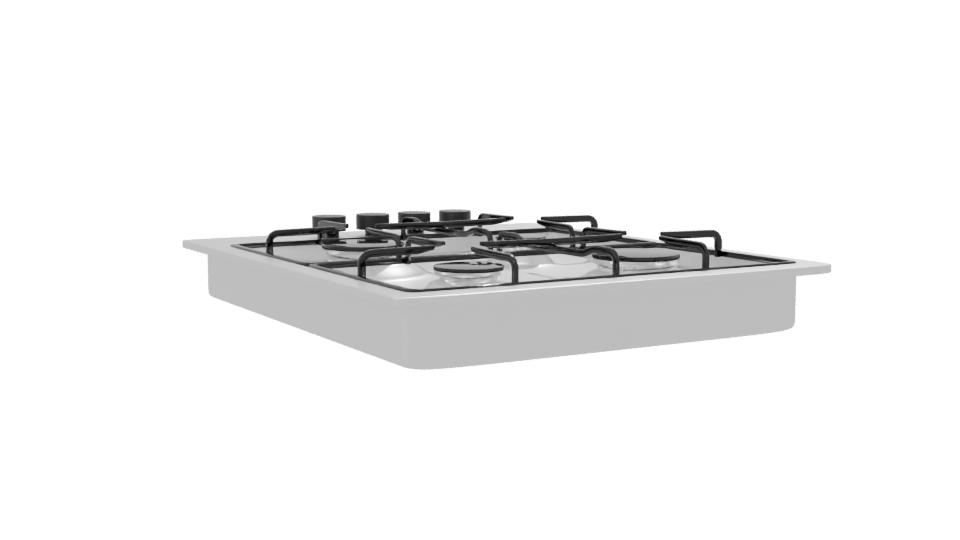 Sleek Gas Cooktop 3D Model - Professional 3D Model Render 7